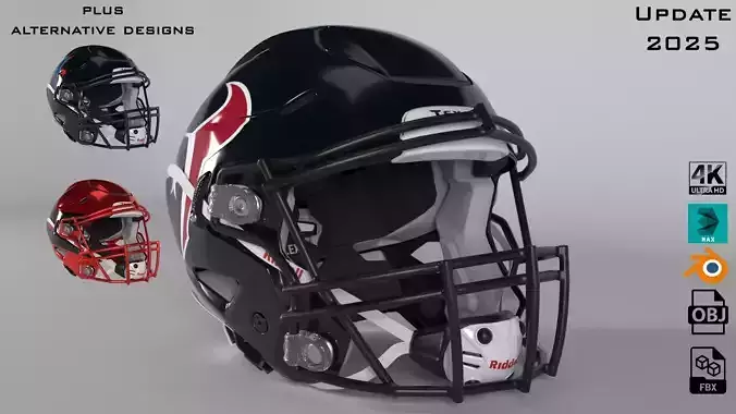 HOUSTON TEXANS Helmet Football AFC SOUTH PBR updated 2025 3D model
