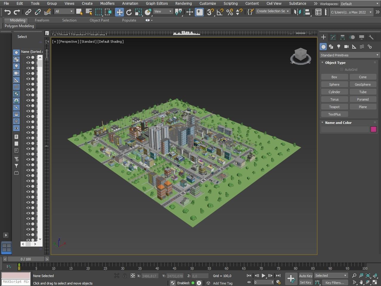 Industrial city Low-poly 3D model_39