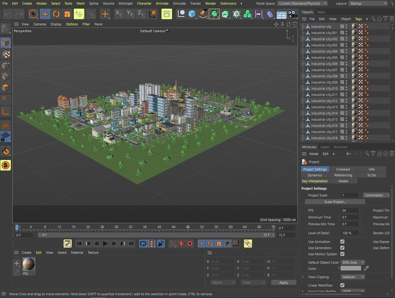 Industrial city Low-poly 3D model_41