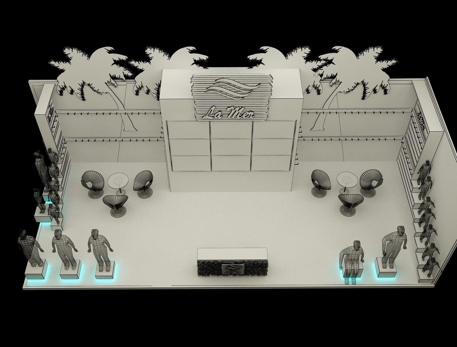 Booth Exhibition Stand a221a 3D model_3