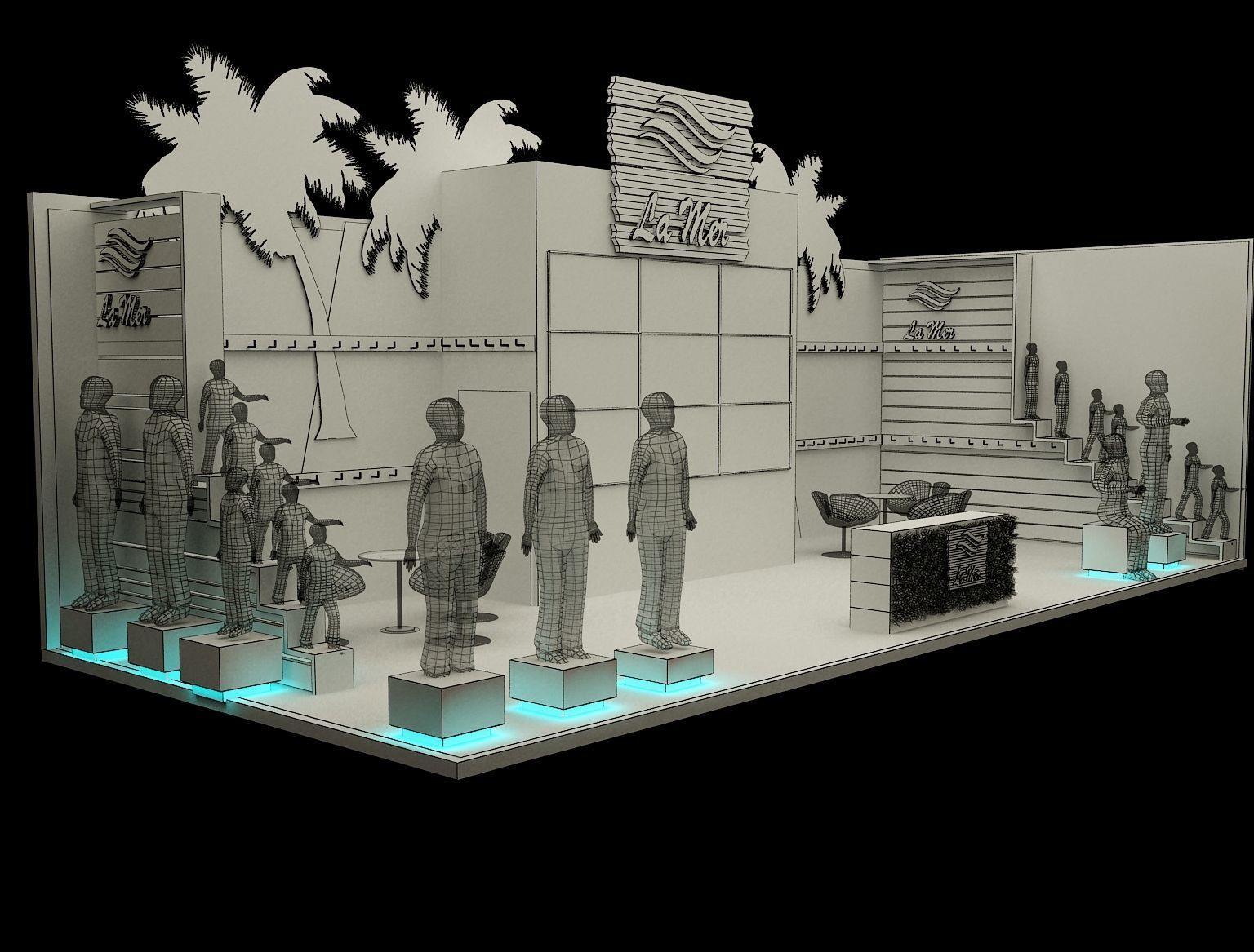 Booth Exhibition Stand a221a 3D model_1