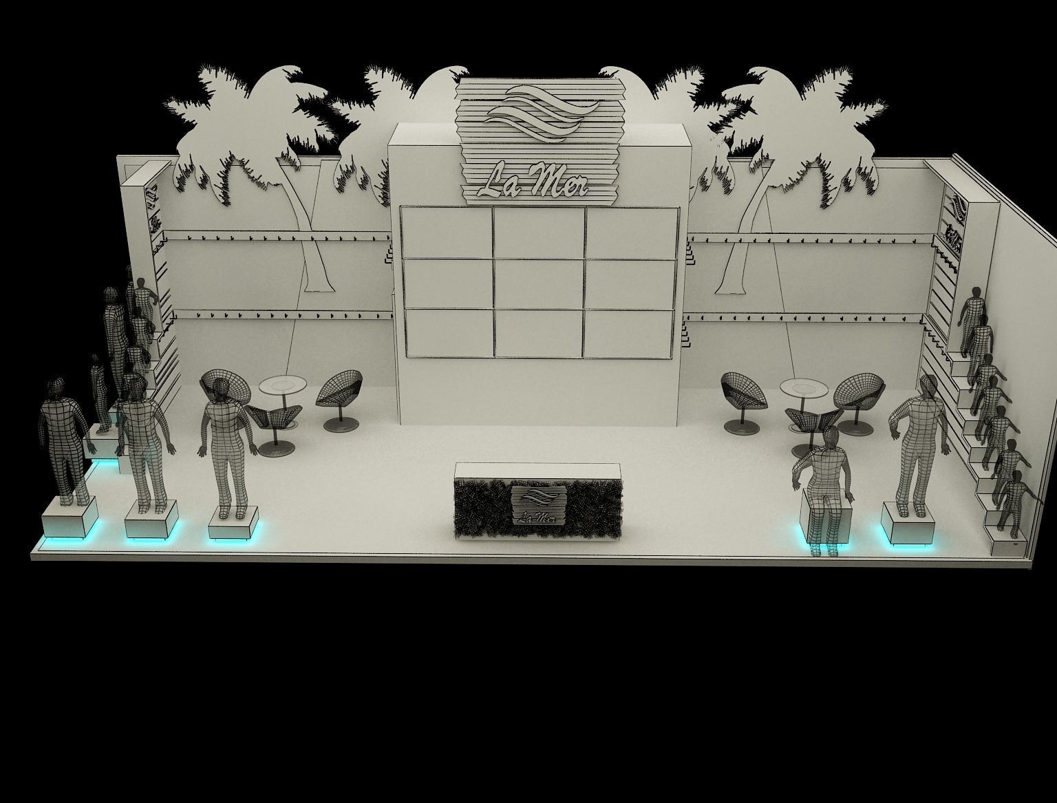Booth Exhibition Stand a221a 3D model_5