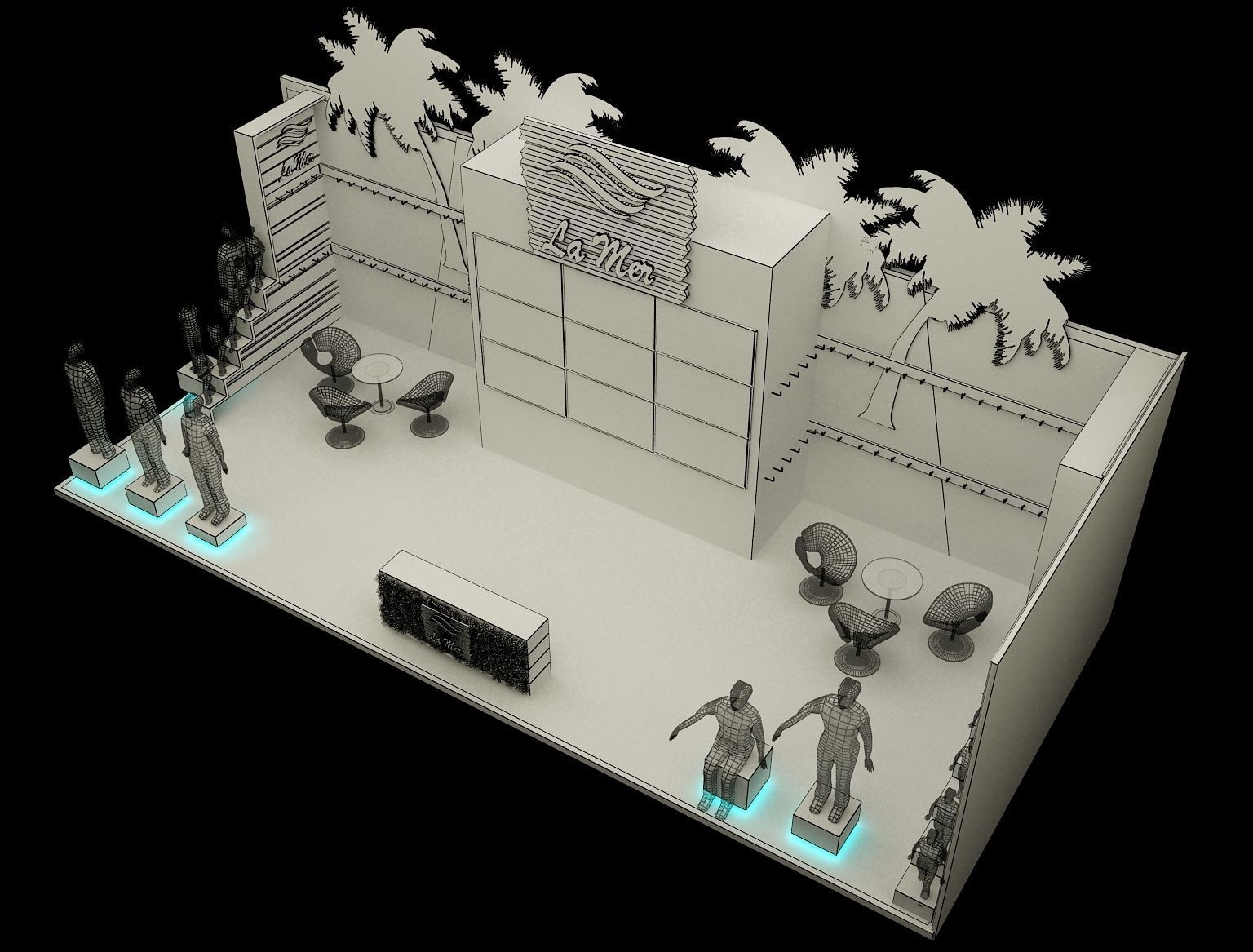 Booth Exhibition Stand a221a 3D model_7