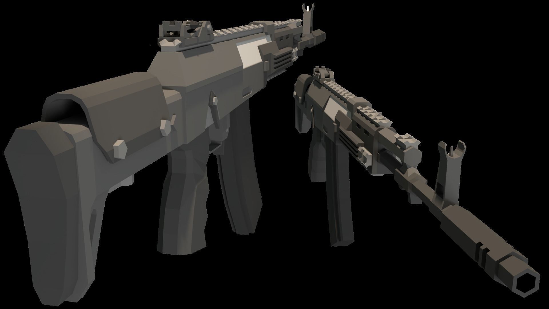 Low Poly AK-12 Assault Rifle Free low-poly 3D model_6