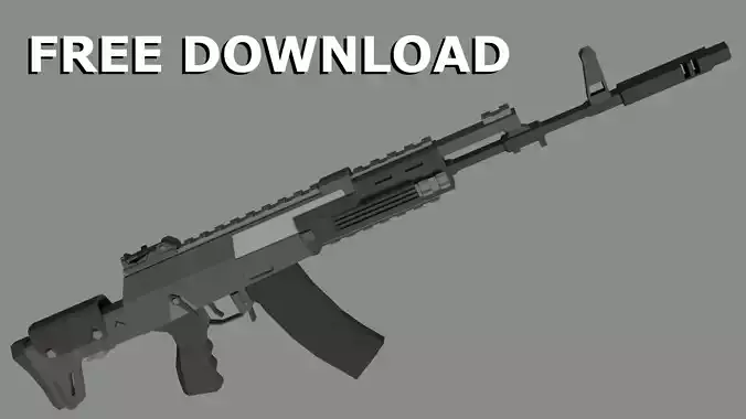 Low Poly AK-12 Assault Rifle