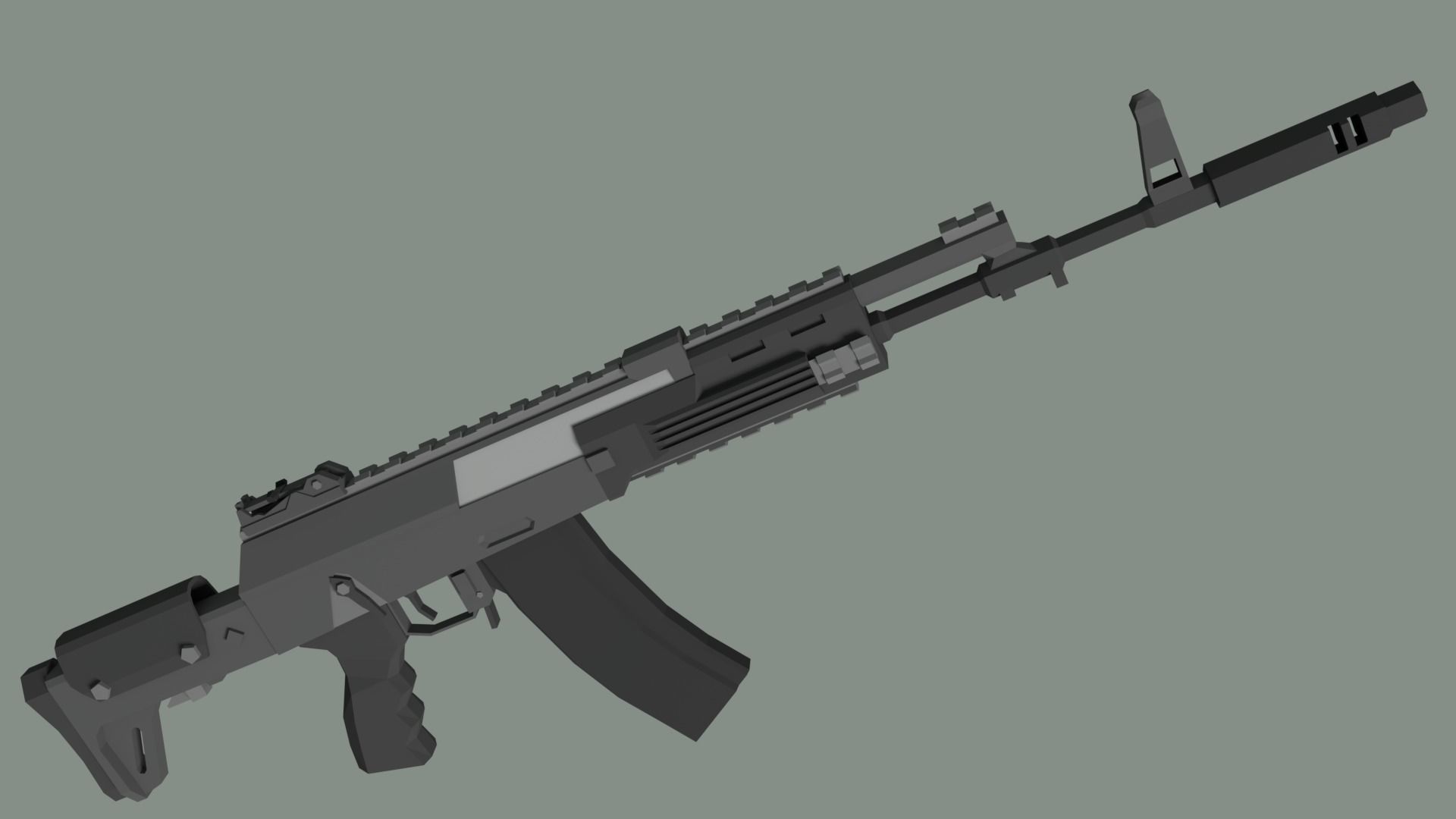 Low Poly AK-12 Assault Rifle Free low-poly 3D model_3
