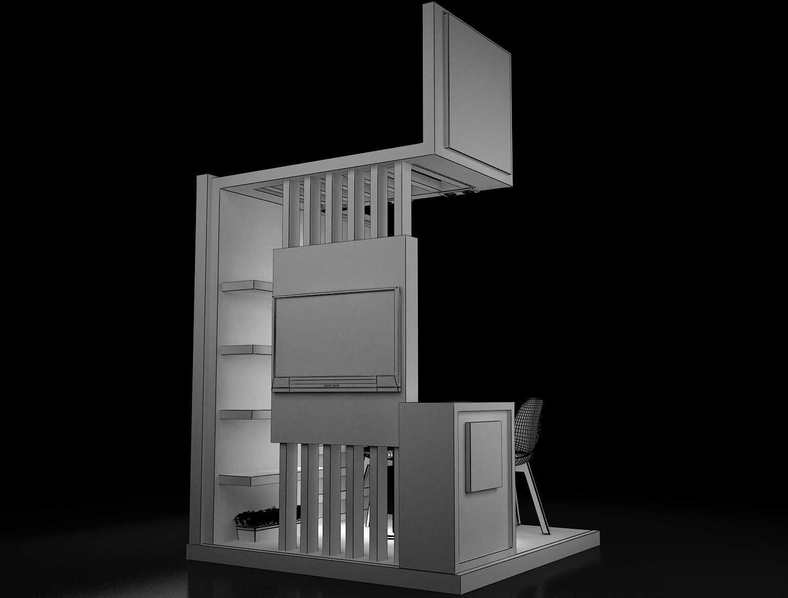 Booth Exhibition Stand a220 3D model_5