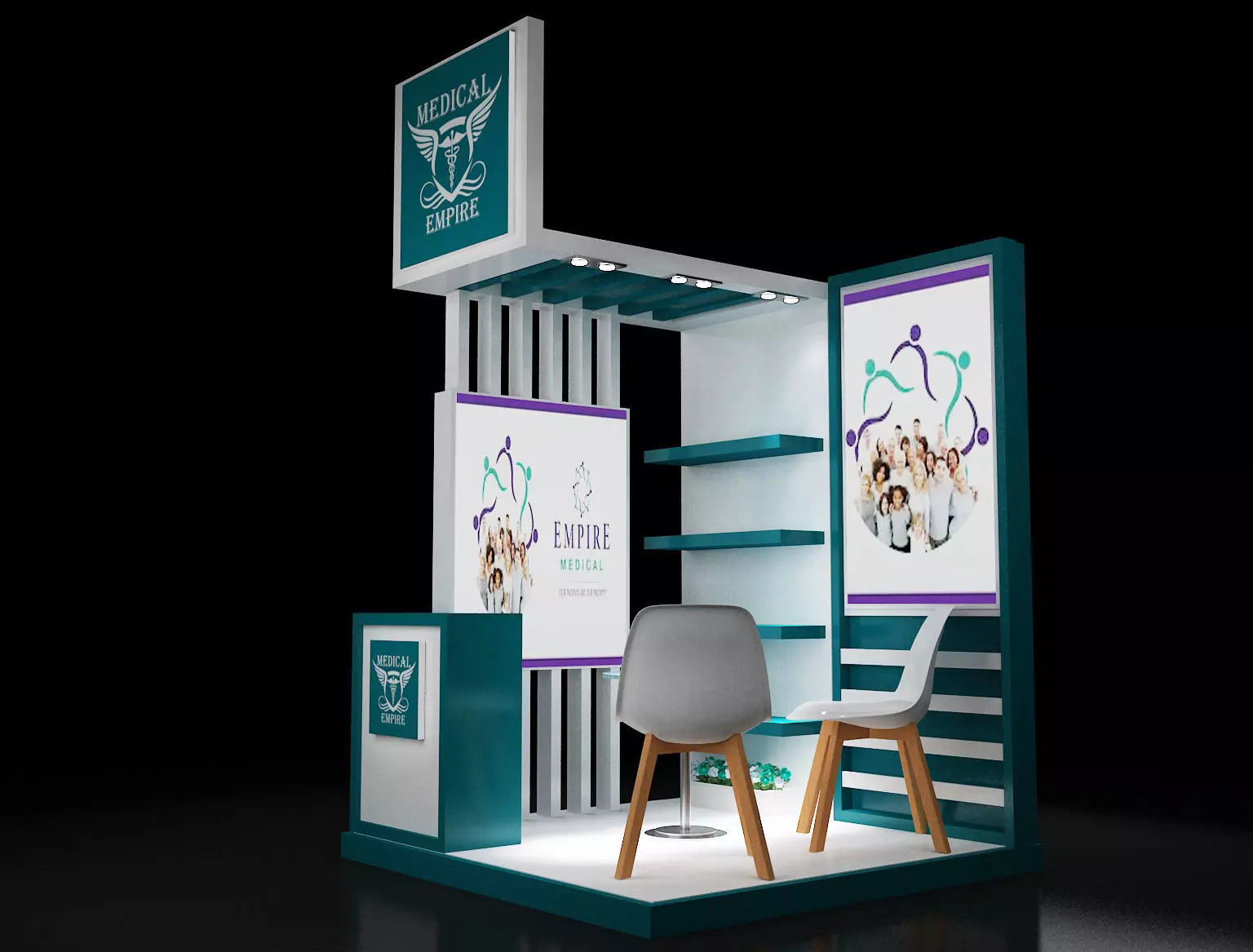 Booth Exhibition Stand a220 3D model_0