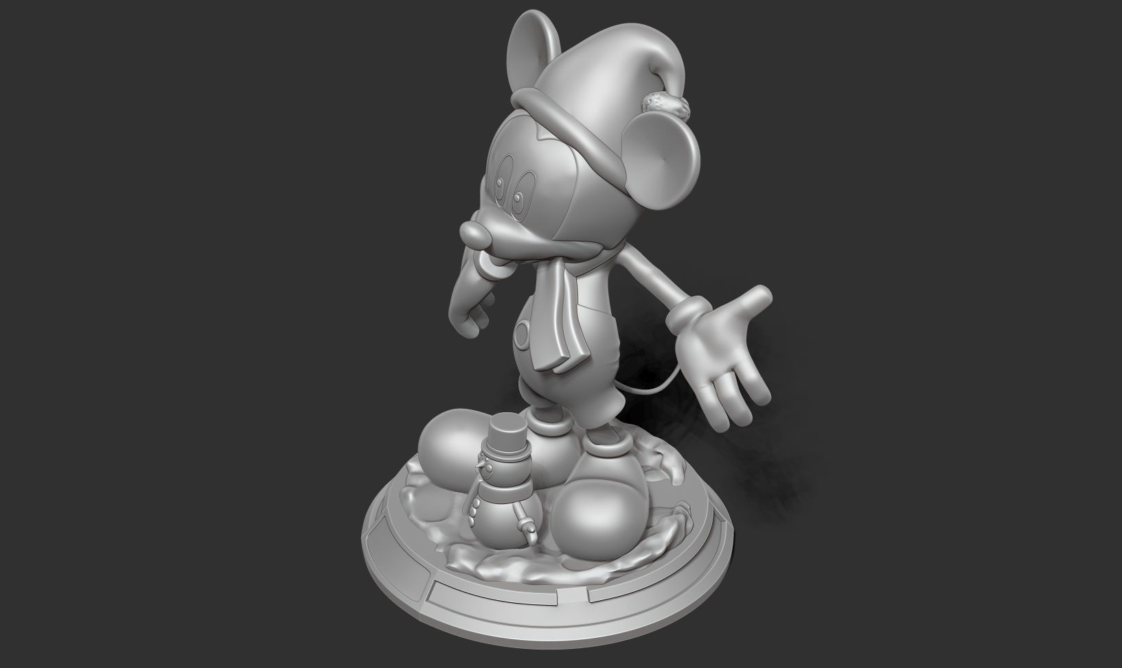 Mickey Mouse in winter 3D print model_19