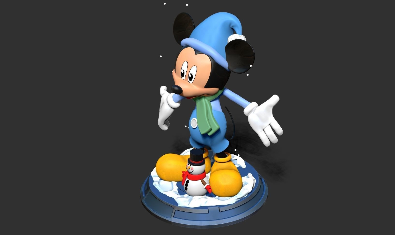 Mickey Mouse in winter 3D print model_18