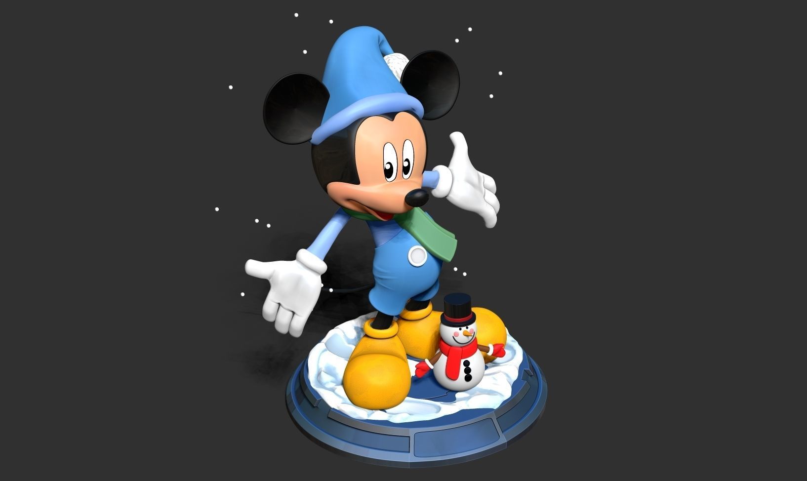 Mickey Mouse in winter 3D print model_16