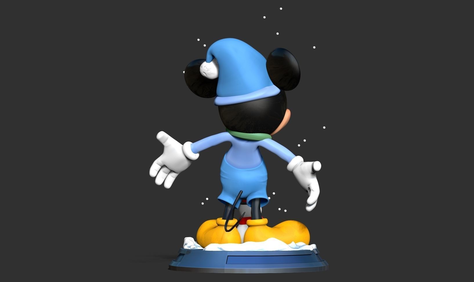 Mickey Mouse in winter 3D print model_6
