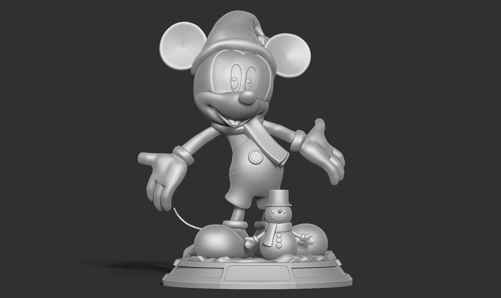 Mickey Mouse in winter 3D print model_11