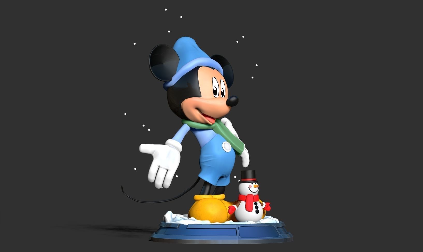 Mickey Mouse in winter 3D print model_14