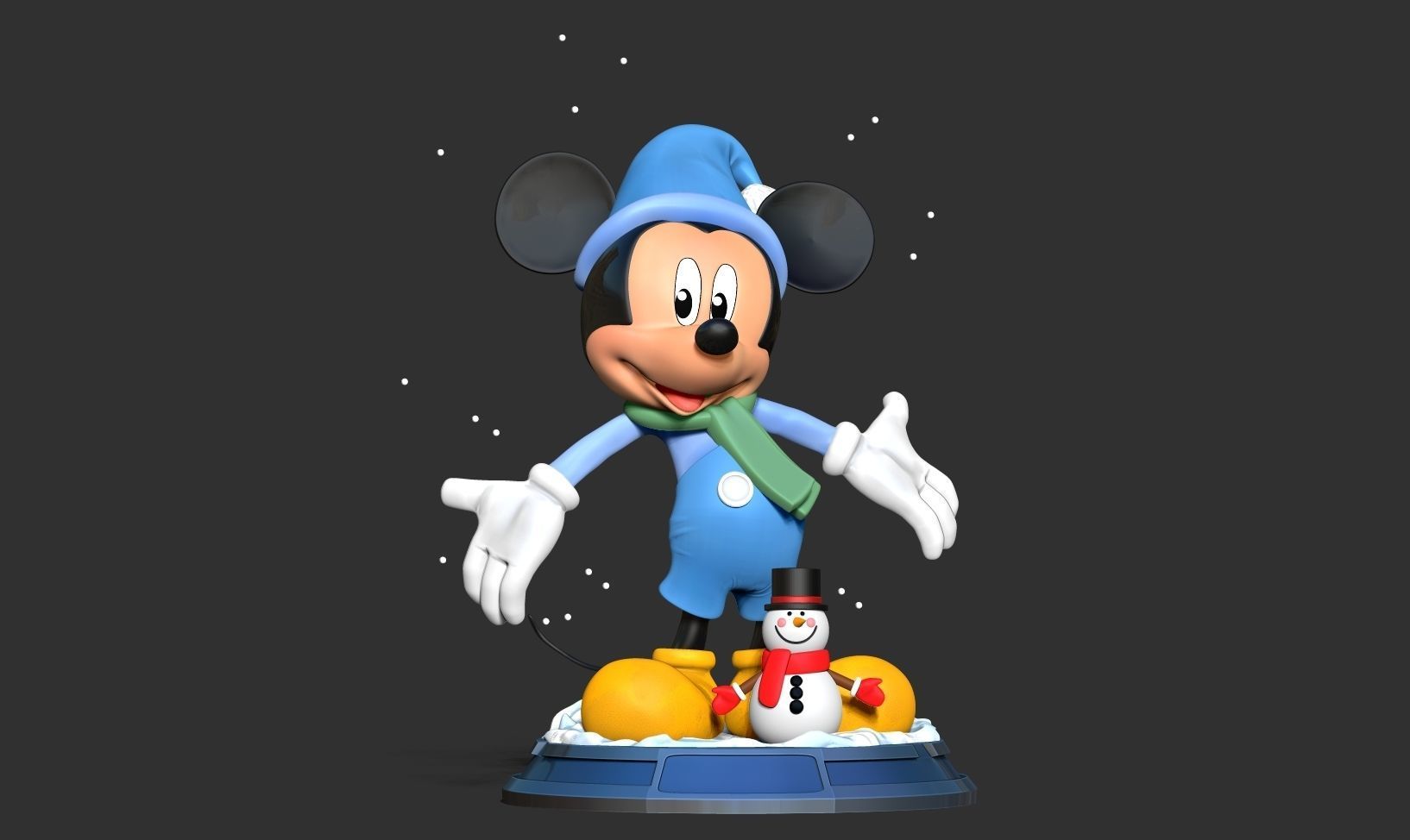 Mickey Mouse in winter 3D print model_10