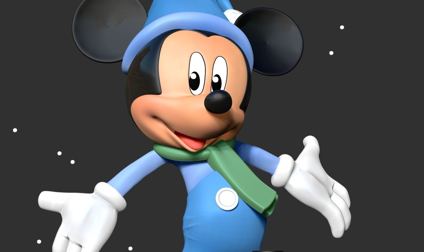 Mickey Mouse in winter 3D print model_5