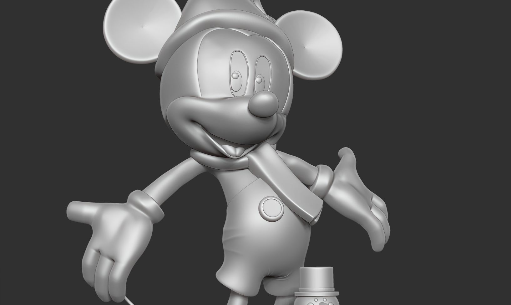Mickey Mouse in winter 3D print model_9