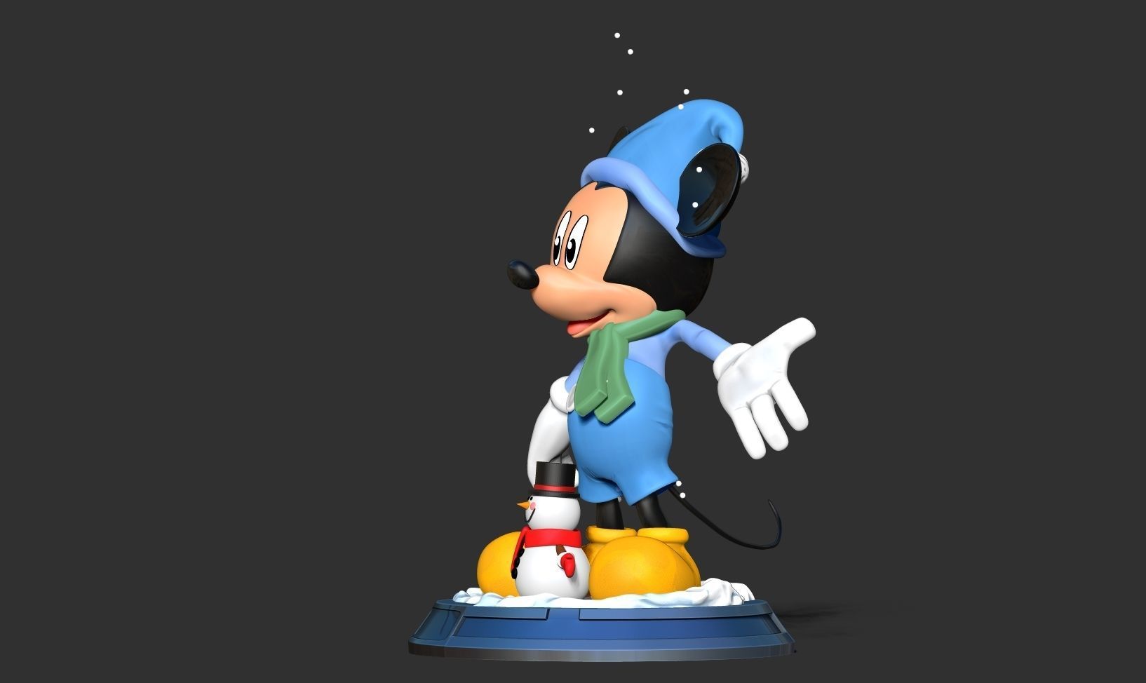 Mickey Mouse in winter 3D print model_12