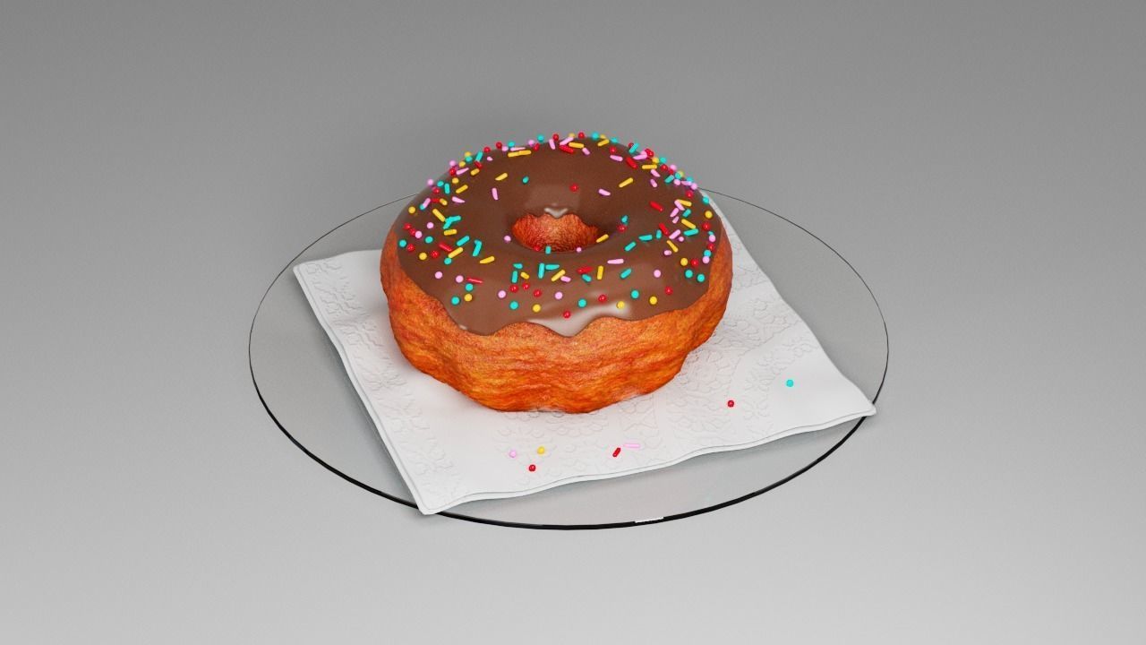 Classic donut 3D model_1