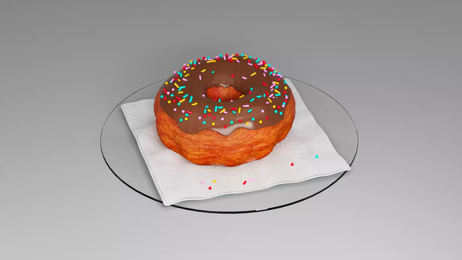 Classic donut 3D model_0