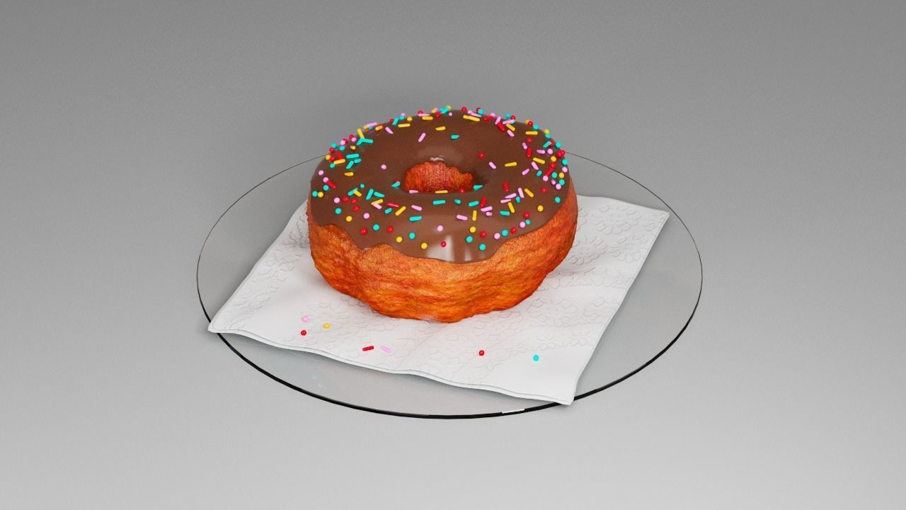 Classic donut 3D model_16