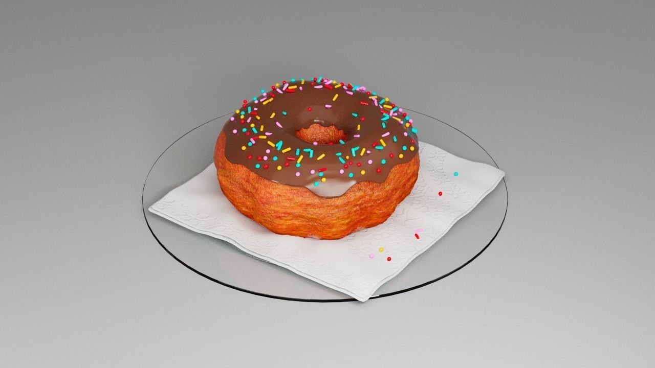 Classic donut 3D model_4