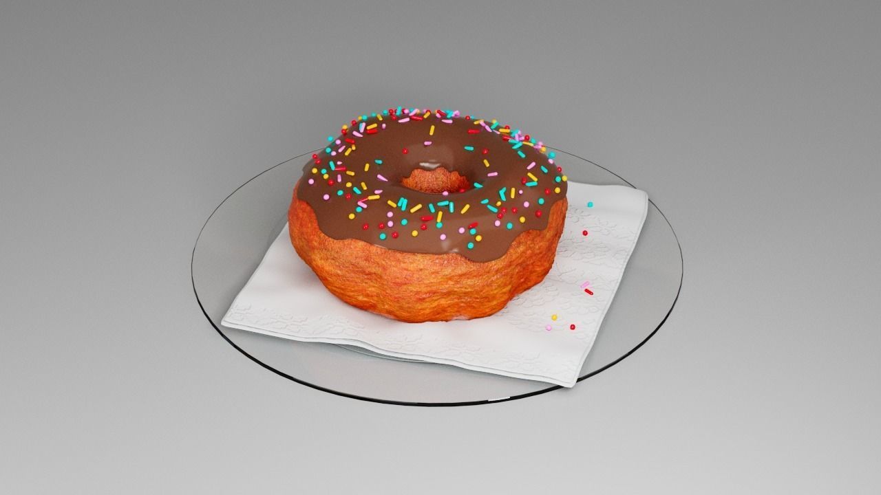 Classic donut 3D model_5