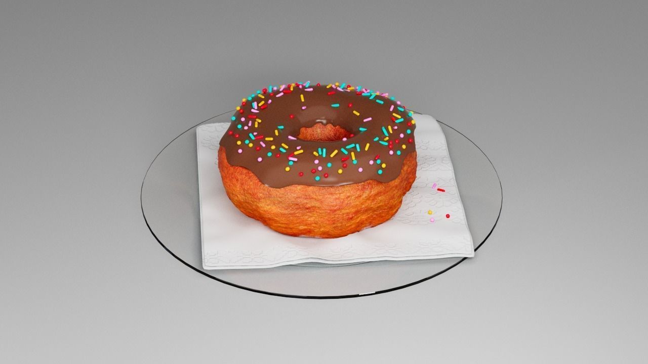 Classic donut 3D model_6