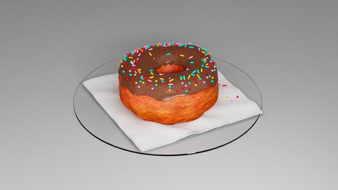 Classic donut 3D model_7