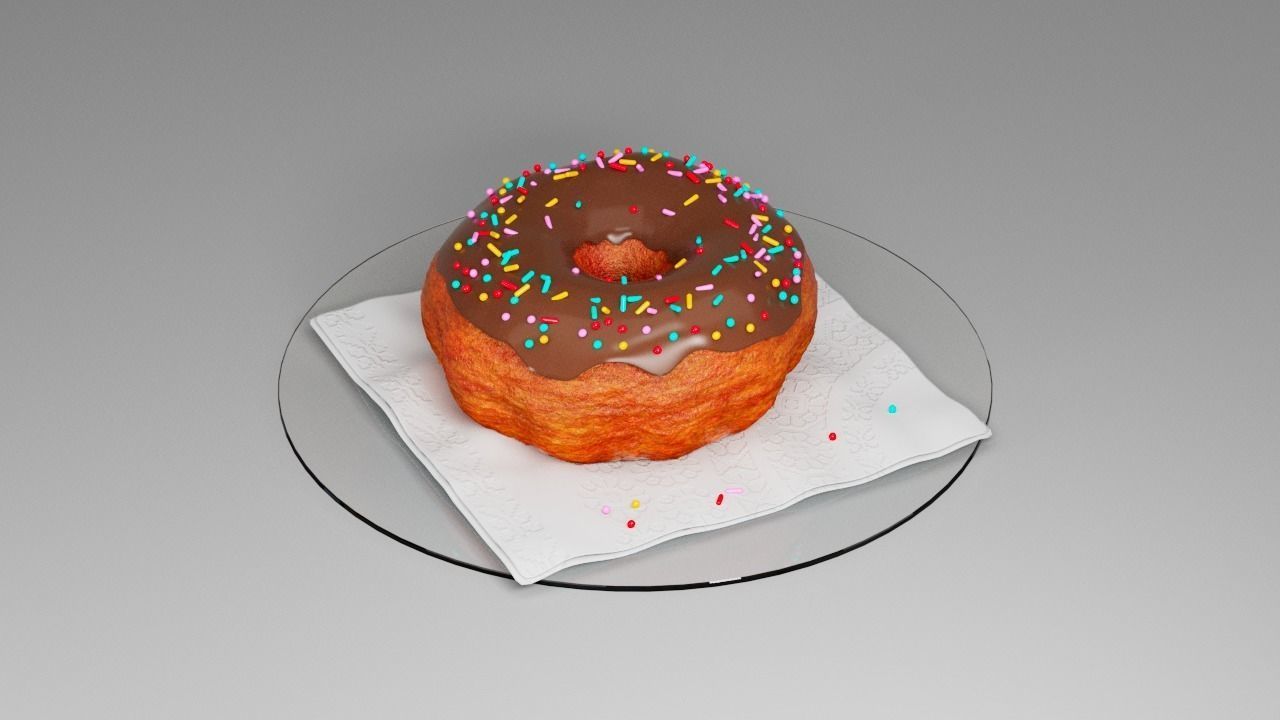 Classic donut 3D model_2