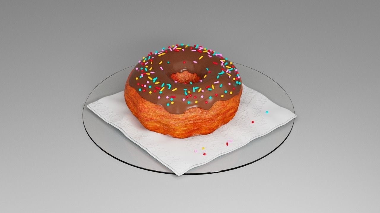 Classic donut 3D model_3