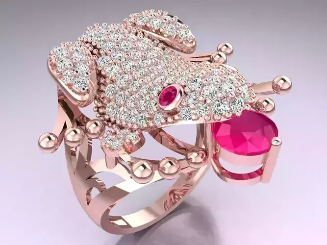 Toad Ring - Womens Rings - Diamond ring - GN123