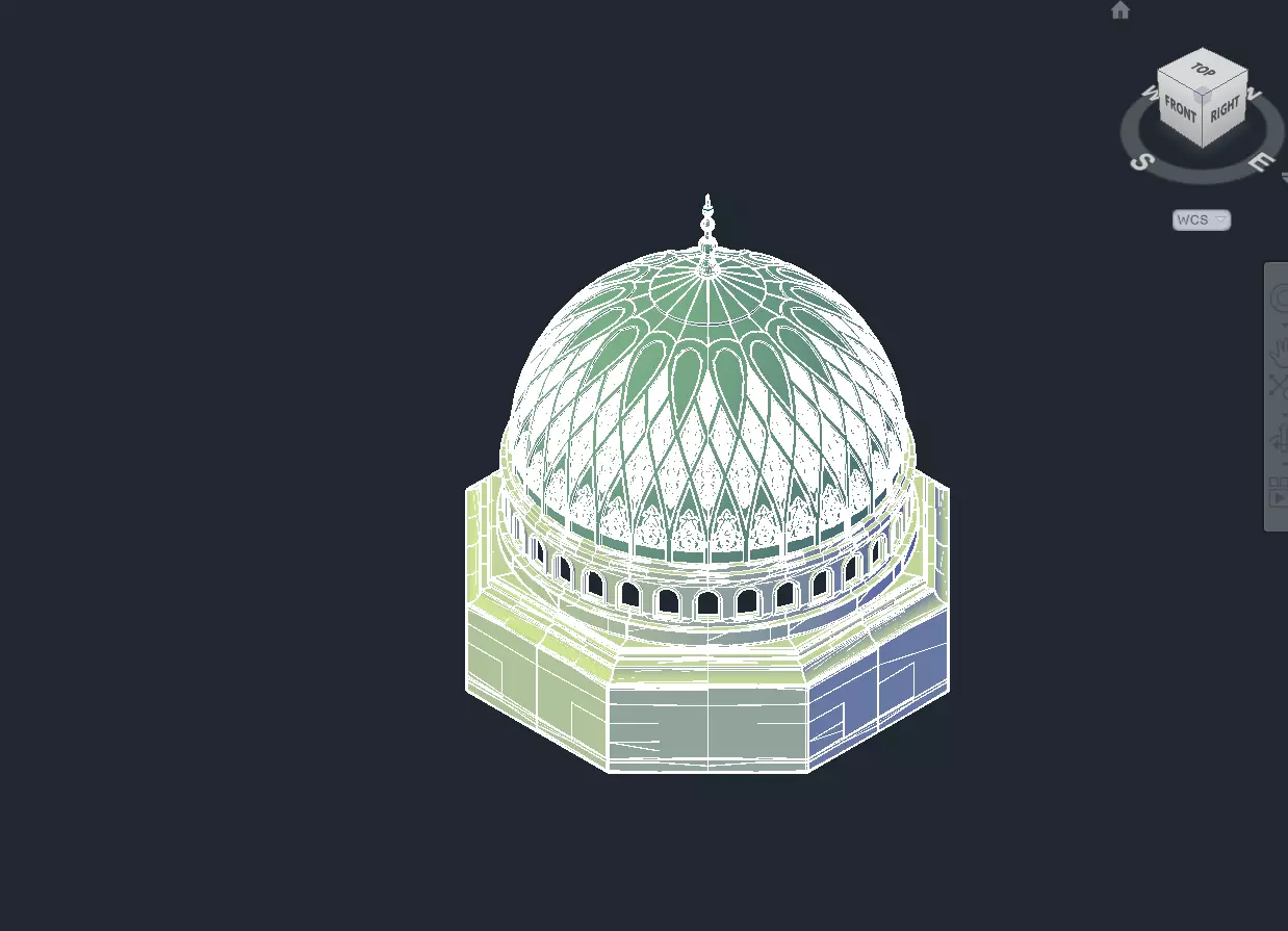 Exquisite 3D Islamic Dome Model Low-poly 3D model_2