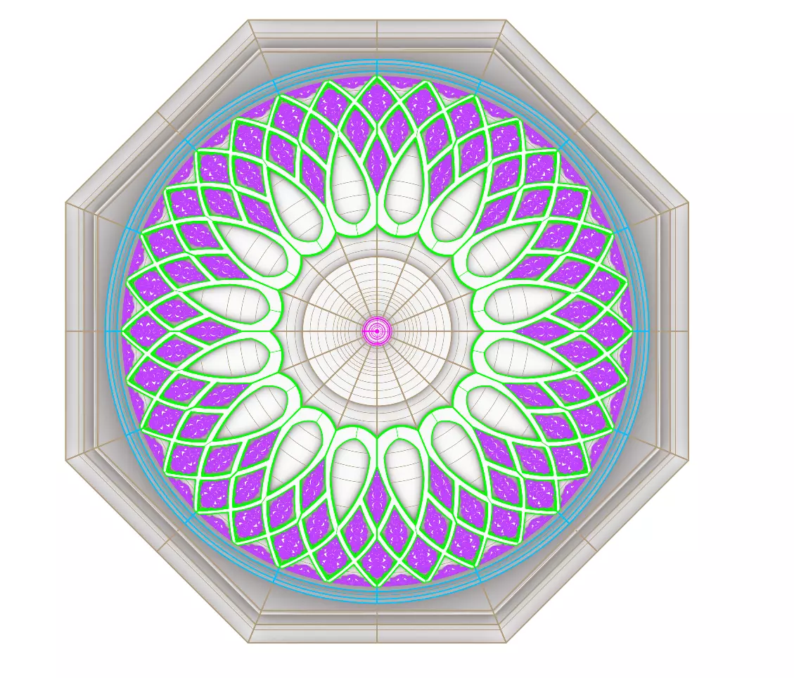 Exquisite 3D Islamic Dome Model Low-poly 3D model_3