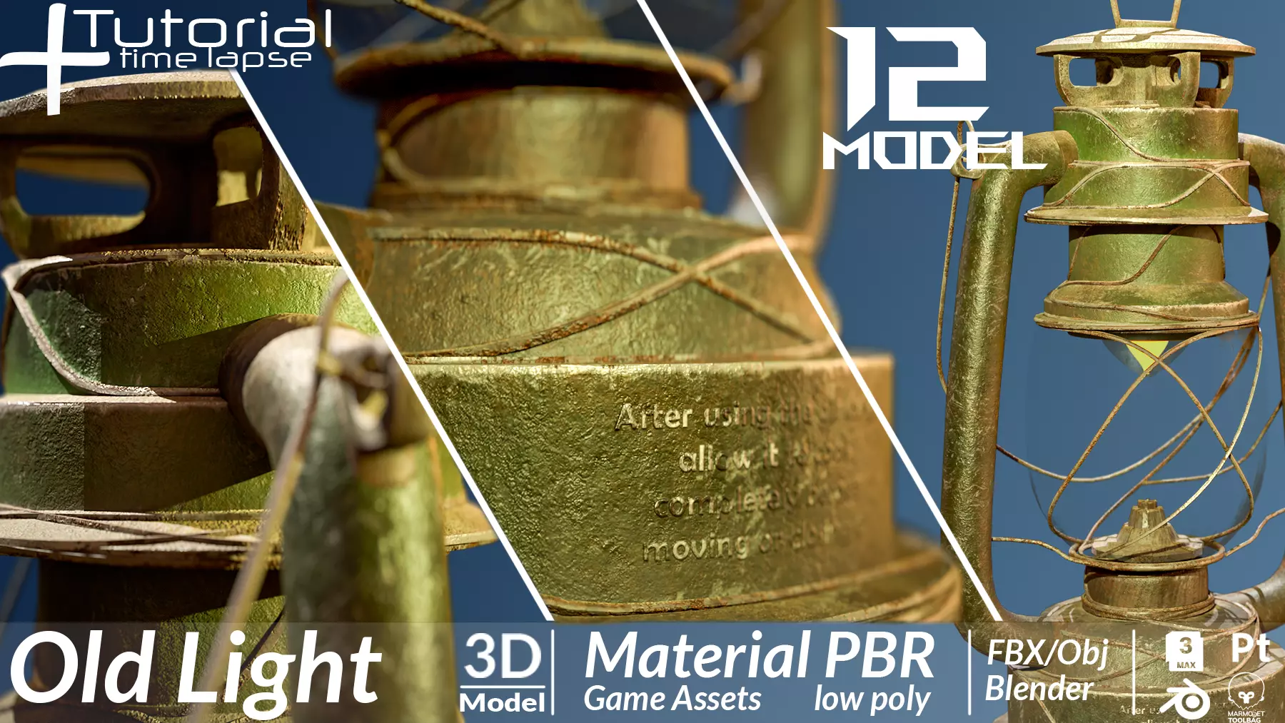 Collection of Vintage Lamp Models Low-poly 3D model_0
