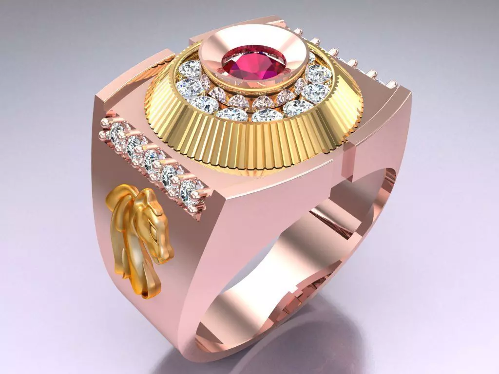 Diamond Ring - Mens Rings - N570 3D print model