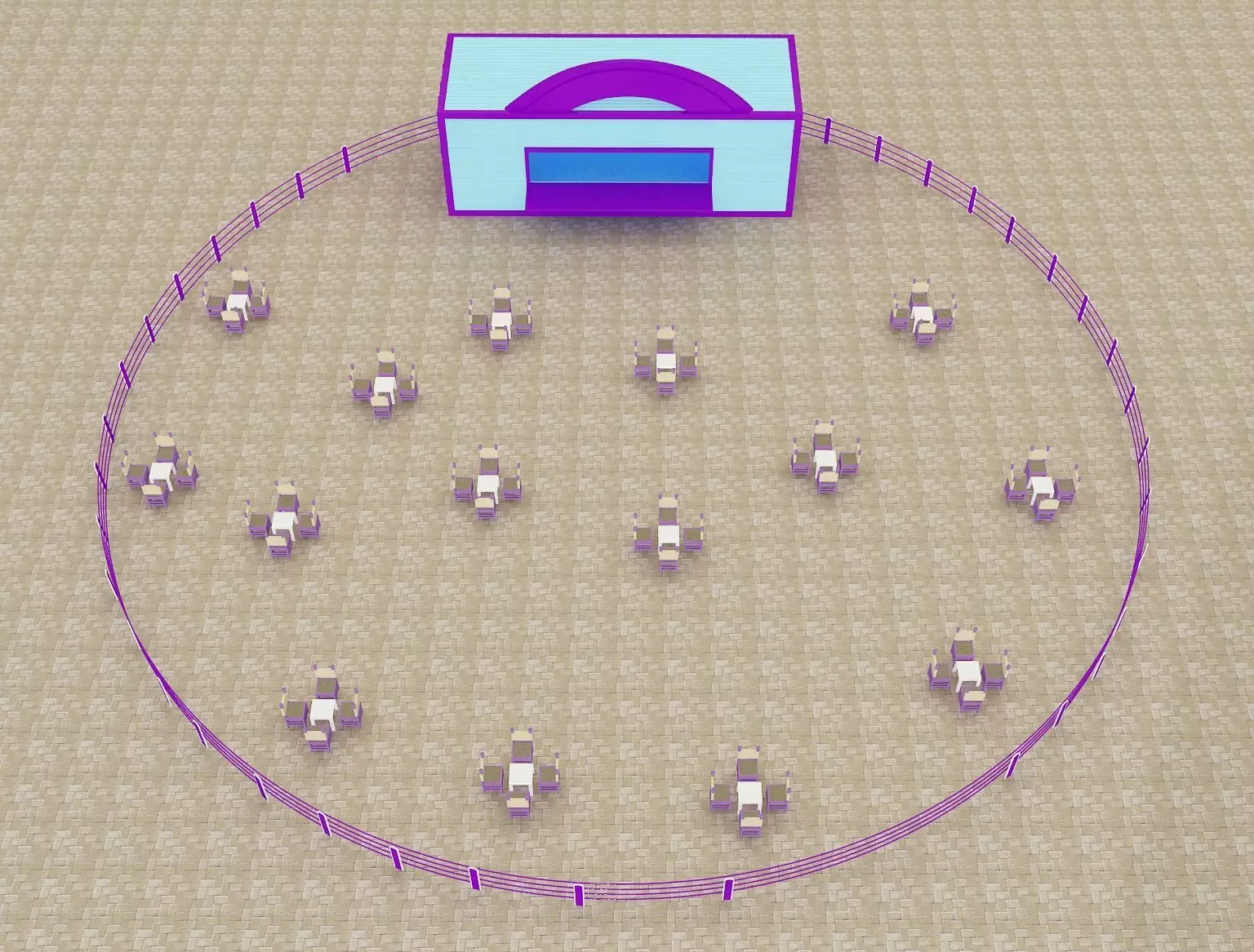 Restaurant Exhibition Stand a217 3D model_0