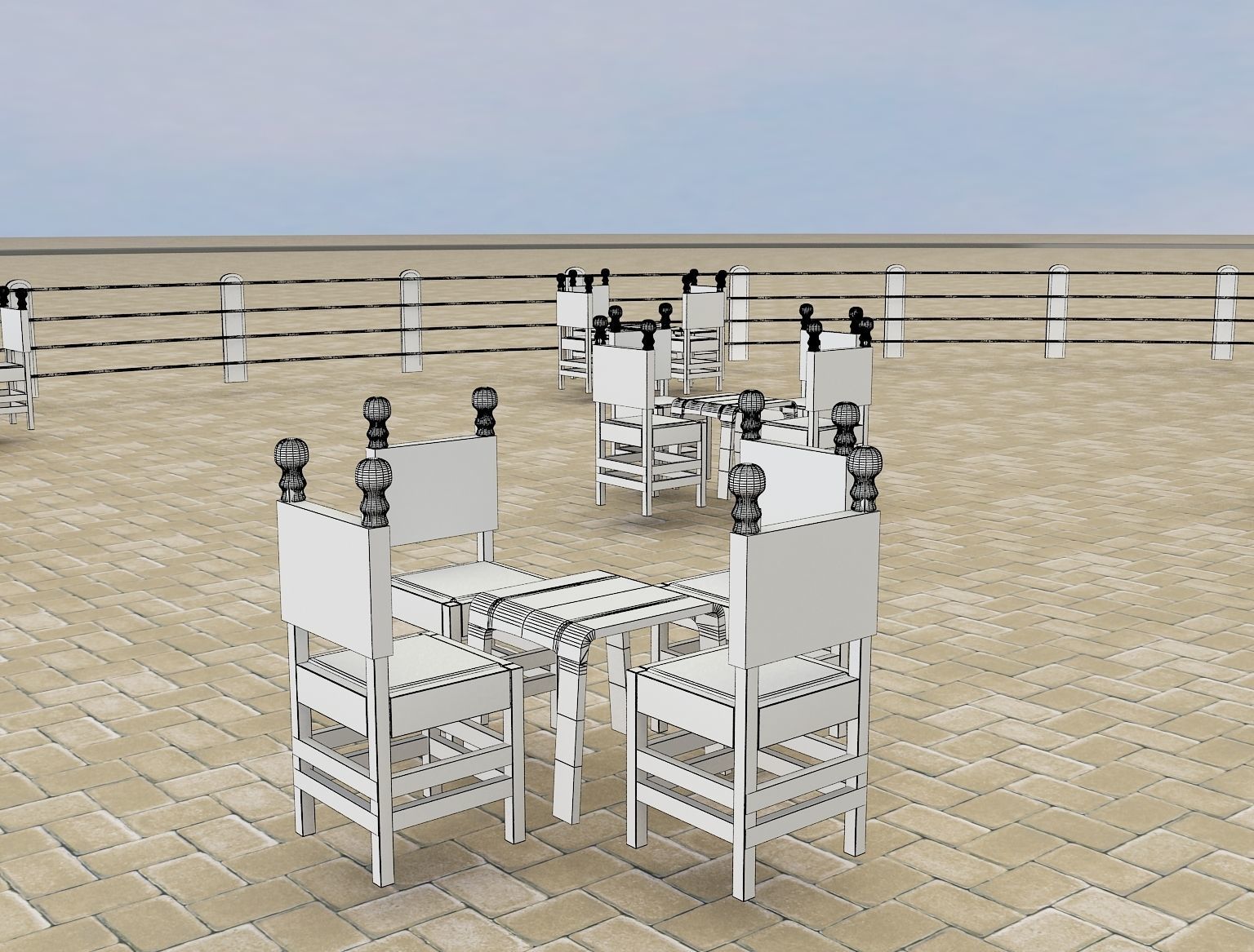 Restaurant Exhibition Stand a217 3D model_13