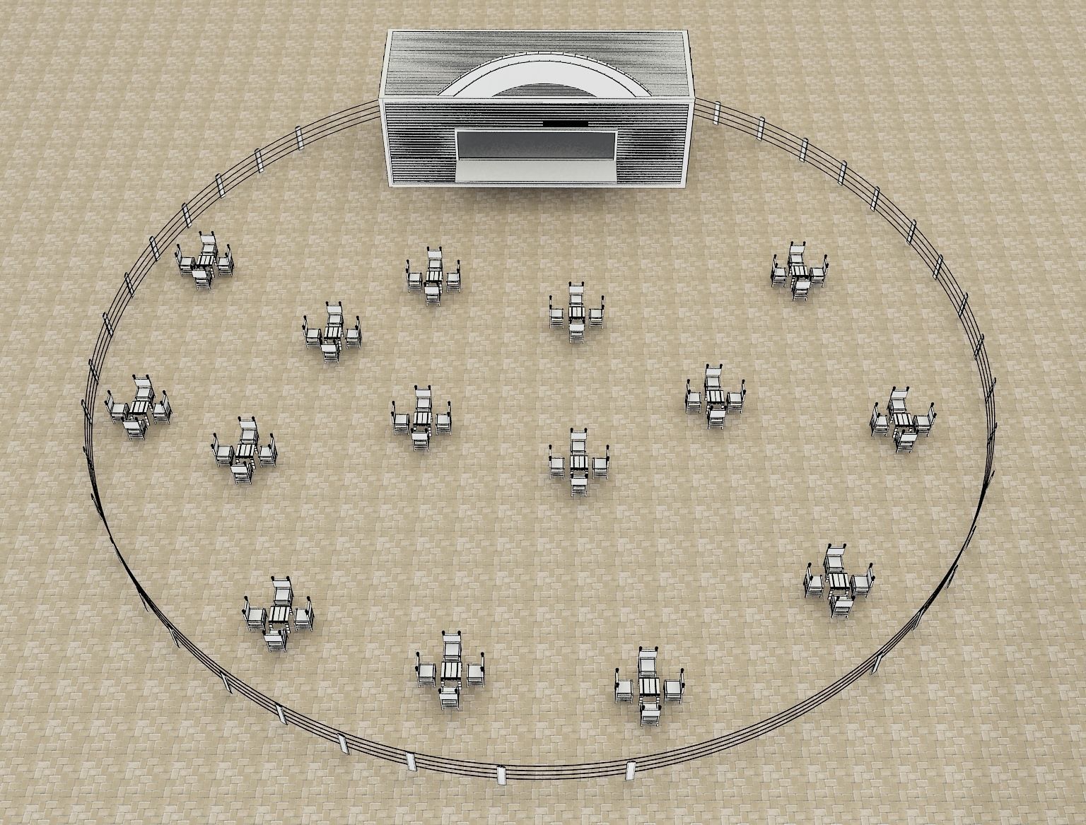 Restaurant Exhibition Stand a217 3D model_1