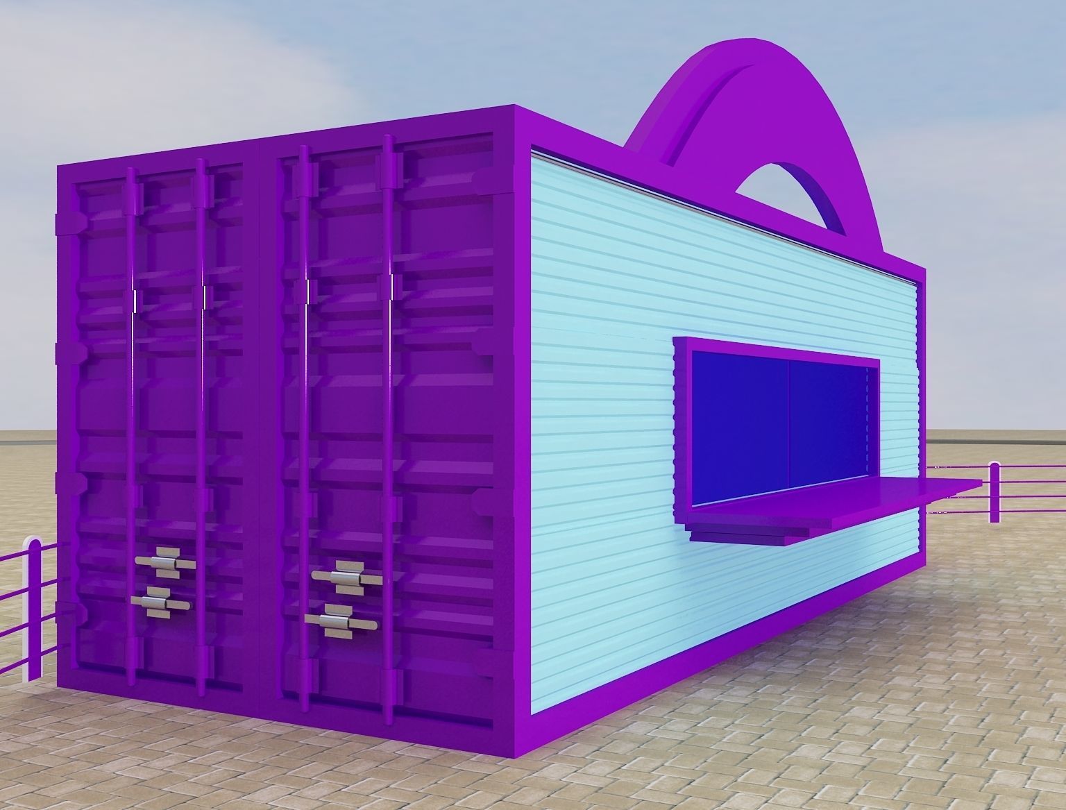 Restaurant Exhibition Stand a217 3D model_2