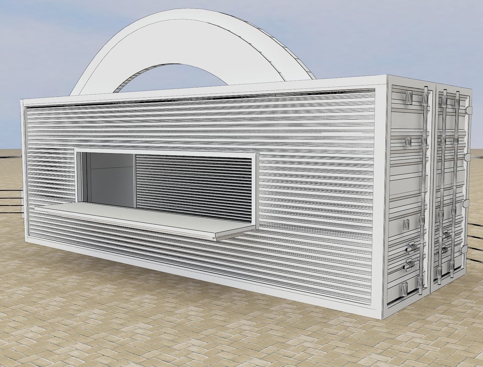 Restaurant Exhibition Stand a217 3D model_17