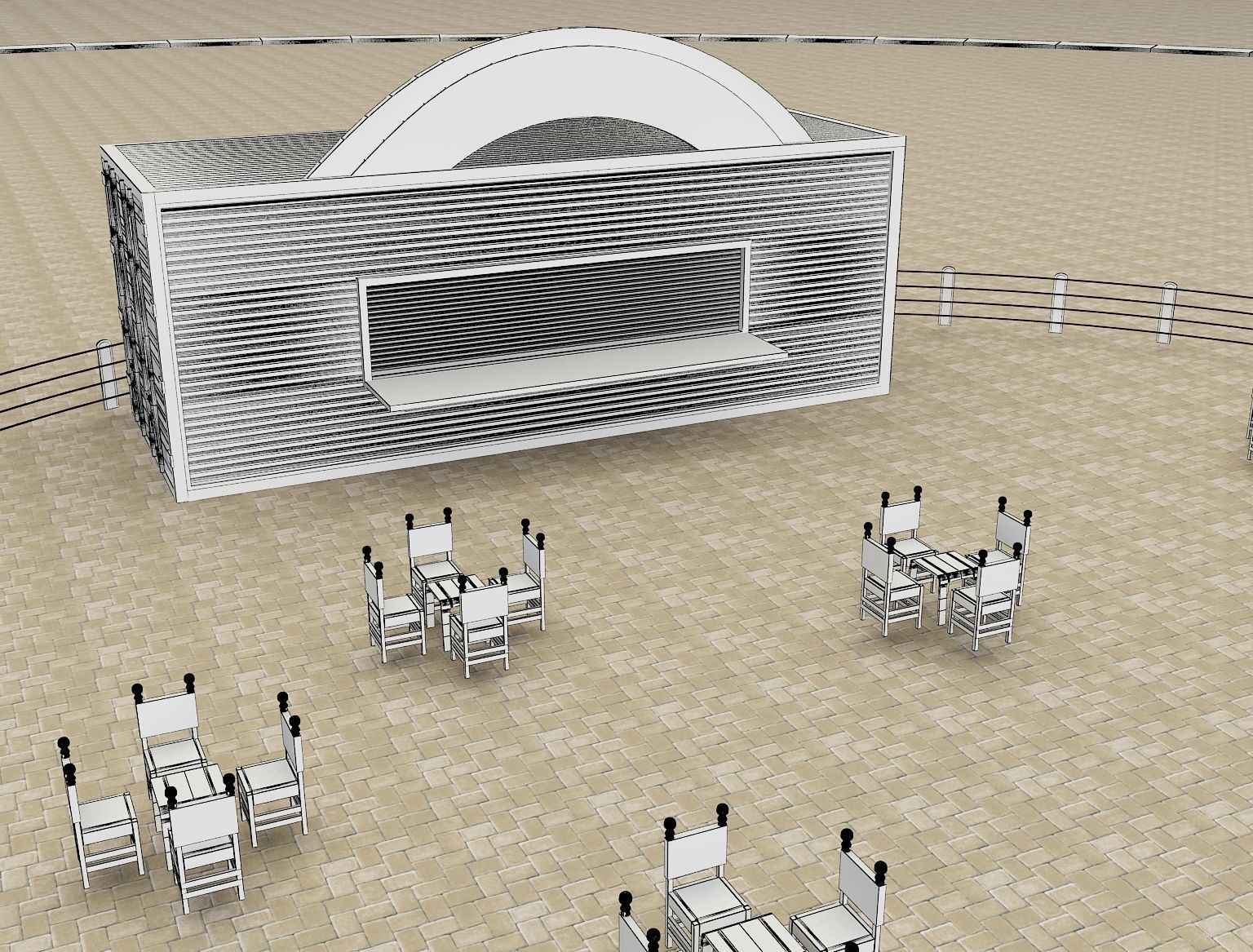 Restaurant Exhibition Stand a217 3D model_19