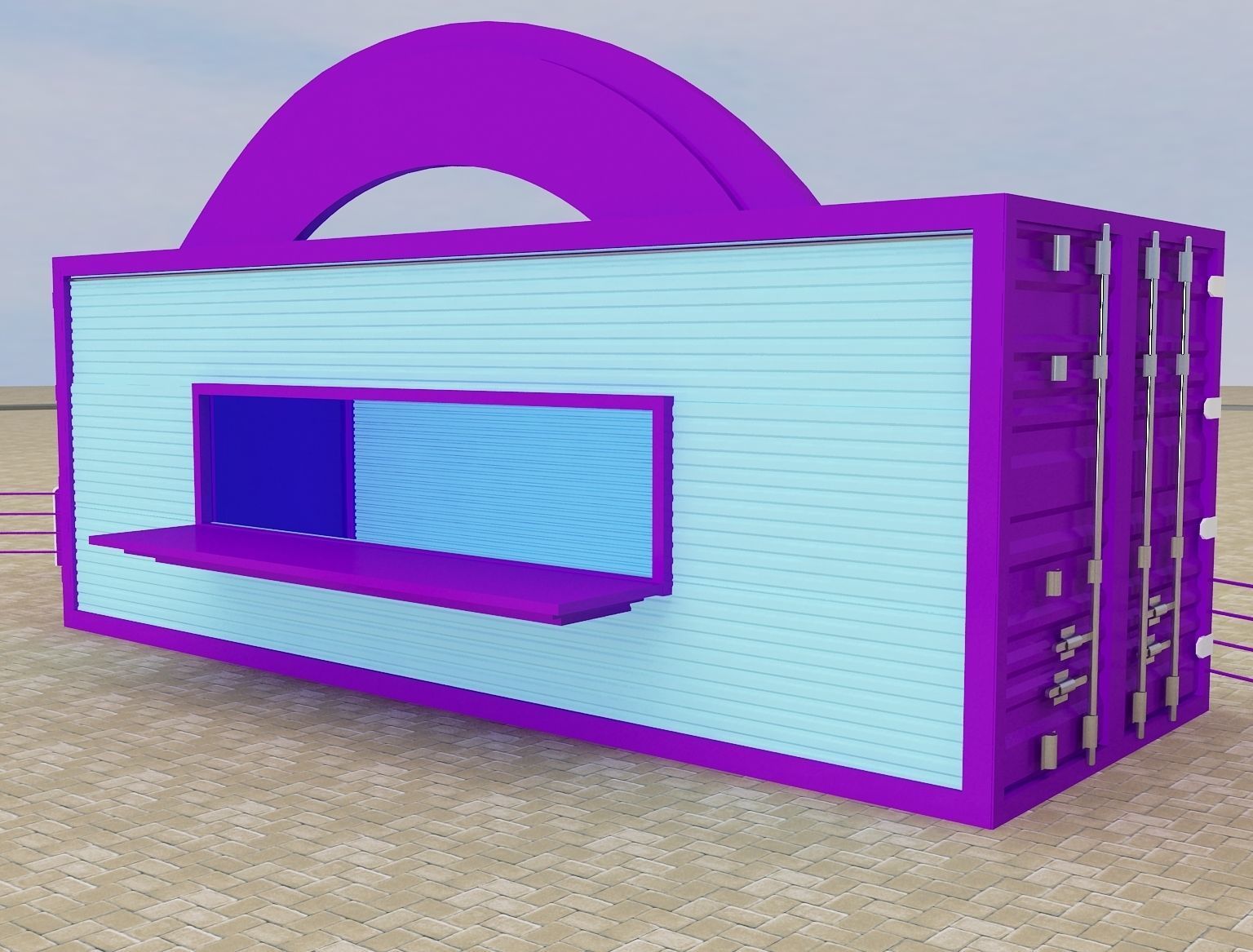 Restaurant Exhibition Stand a217 3D model_16