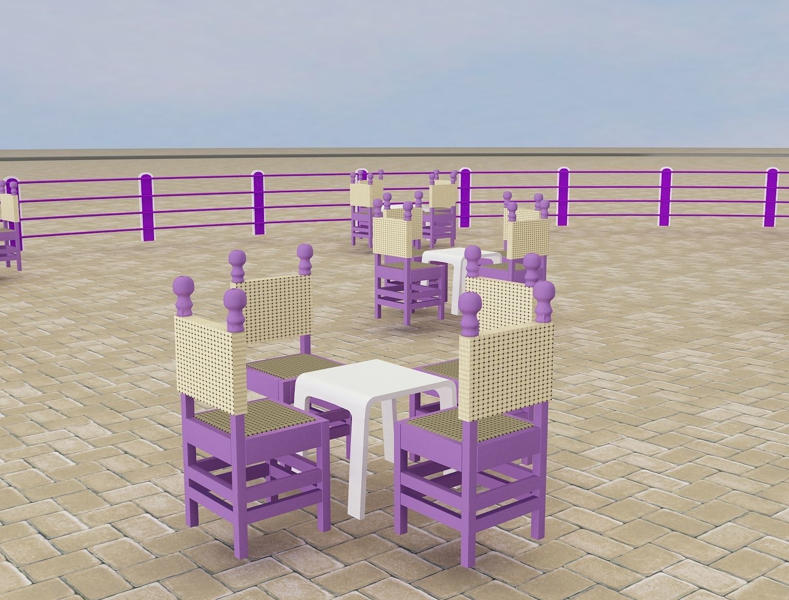 Restaurant Exhibition Stand a217 3D model_12