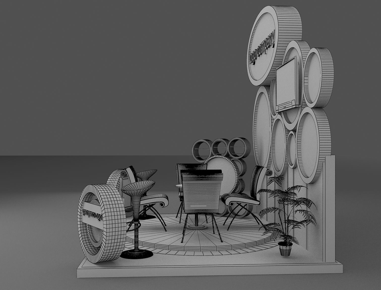 Booth Exhibition Stand a215 3D model_11