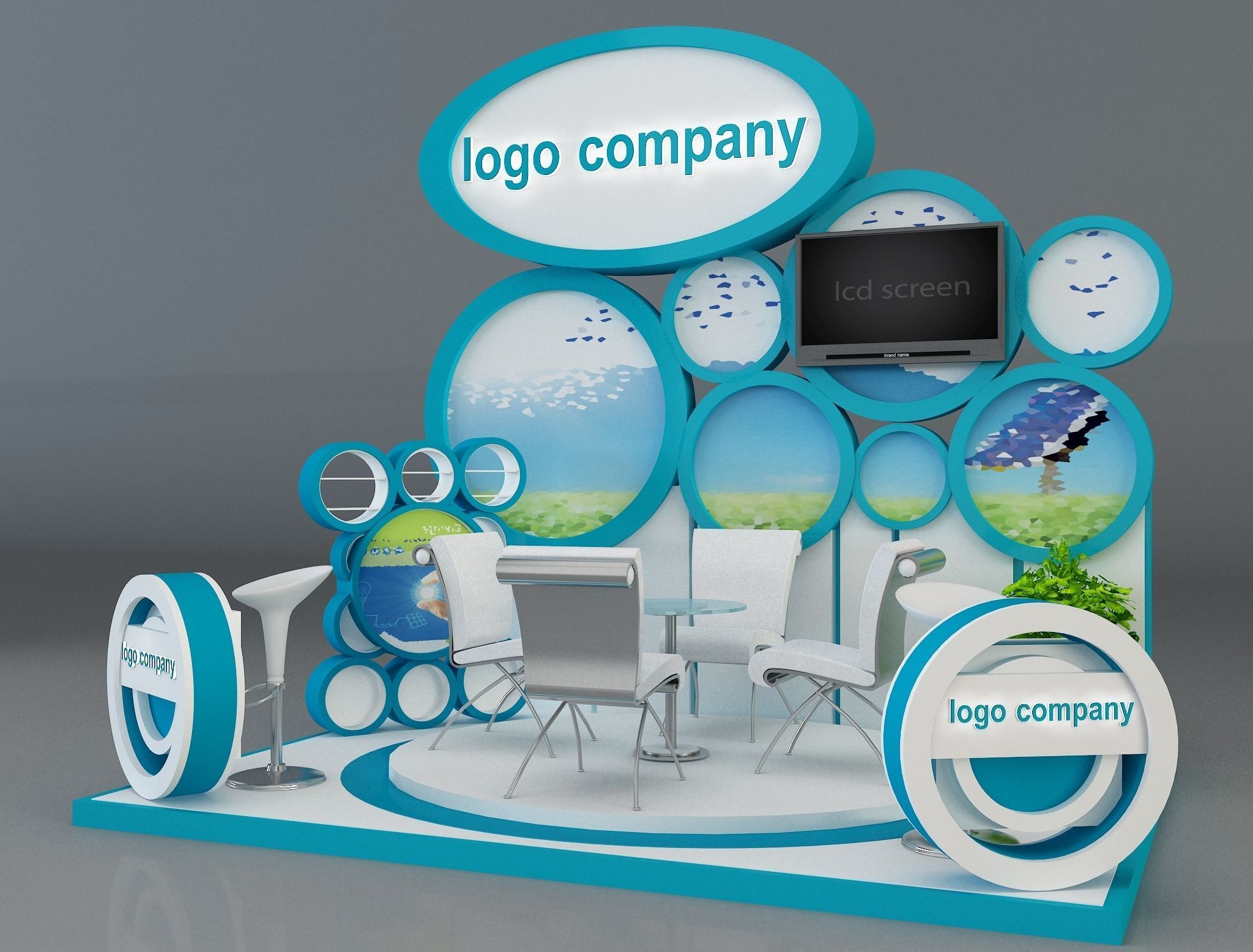 Booth Exhibition Stand a215 3D model_12