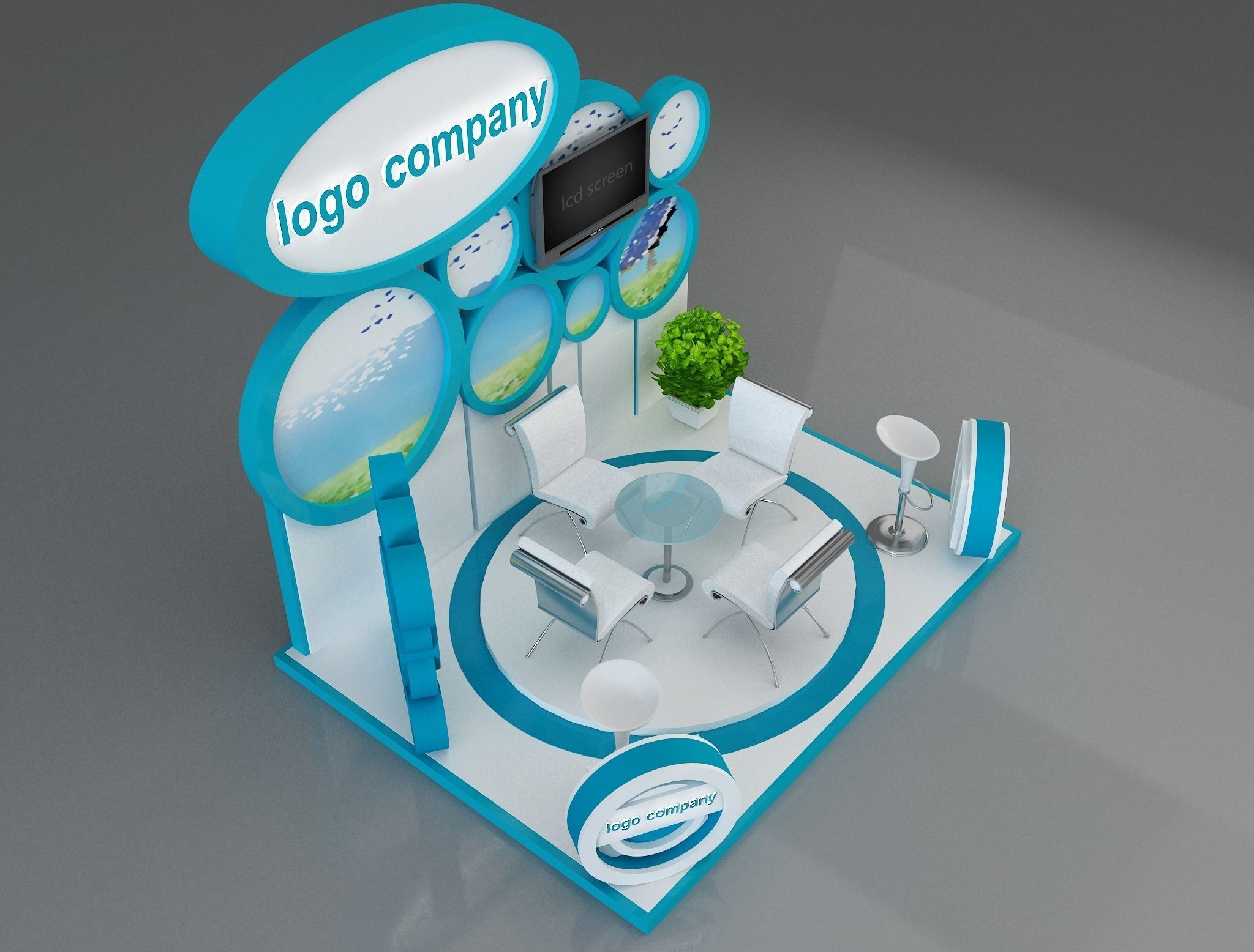 Booth Exhibition Stand a215 3D model_6