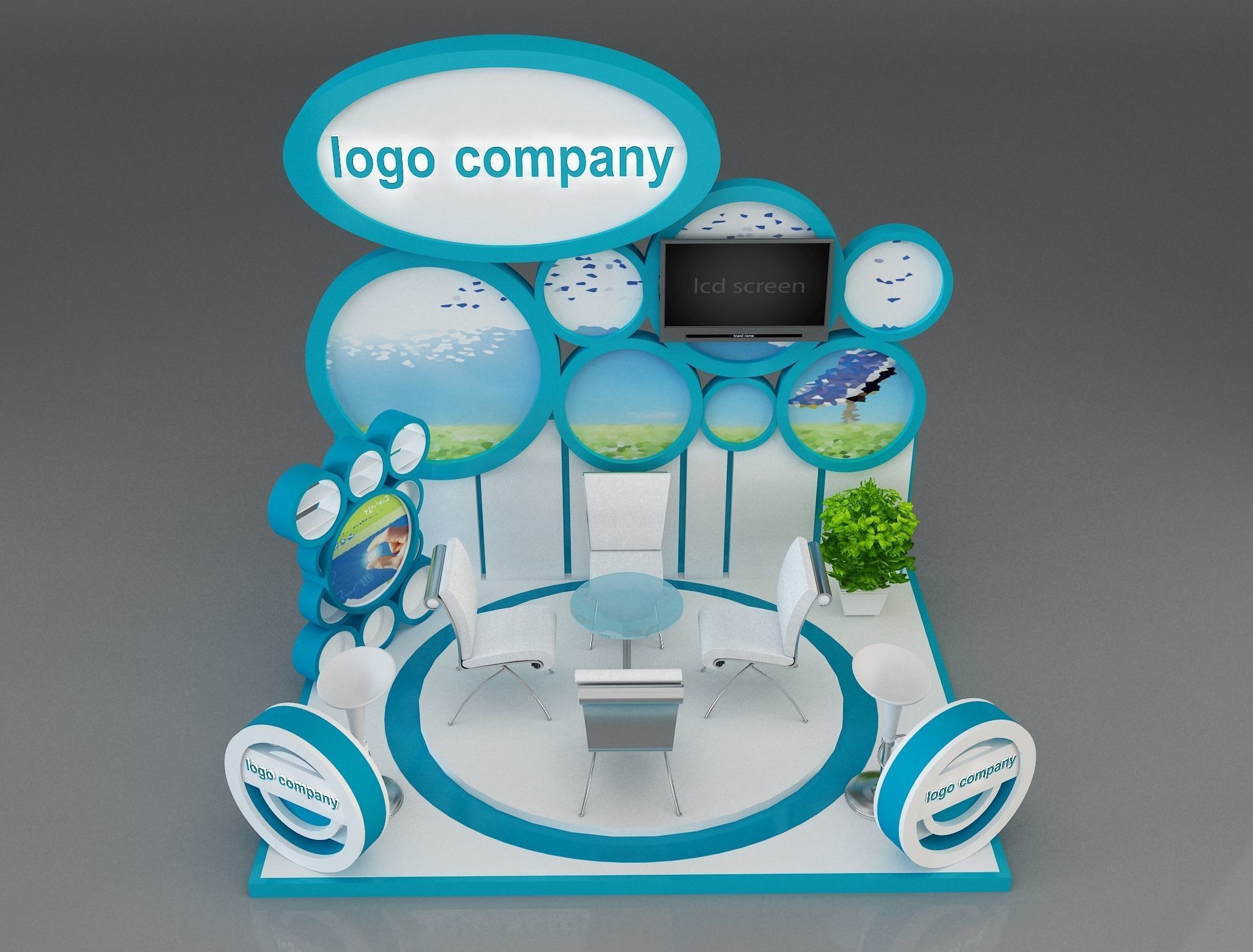 Booth Exhibition Stand a215 3D model_8