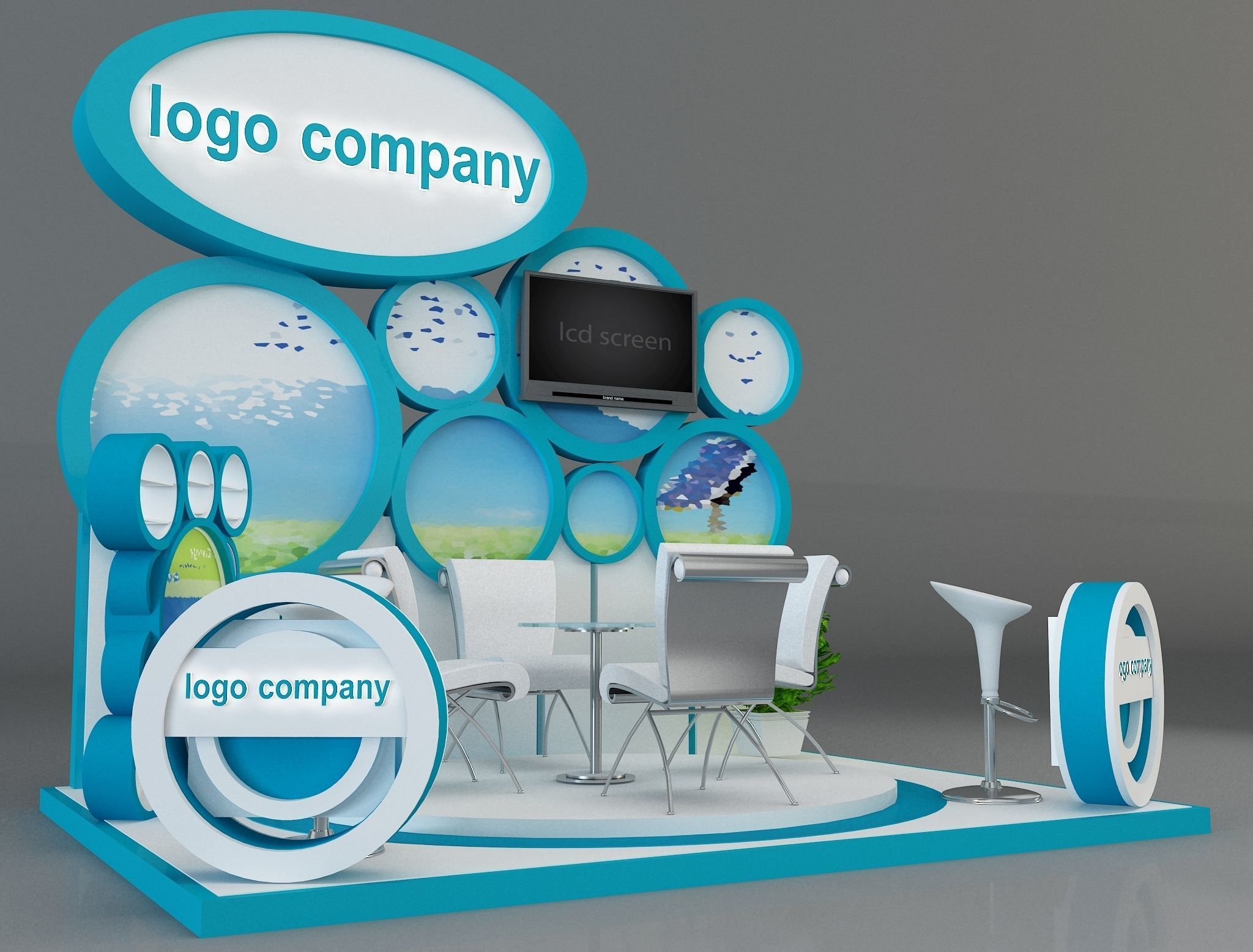 Booth Exhibition Stand a215 3D model_14