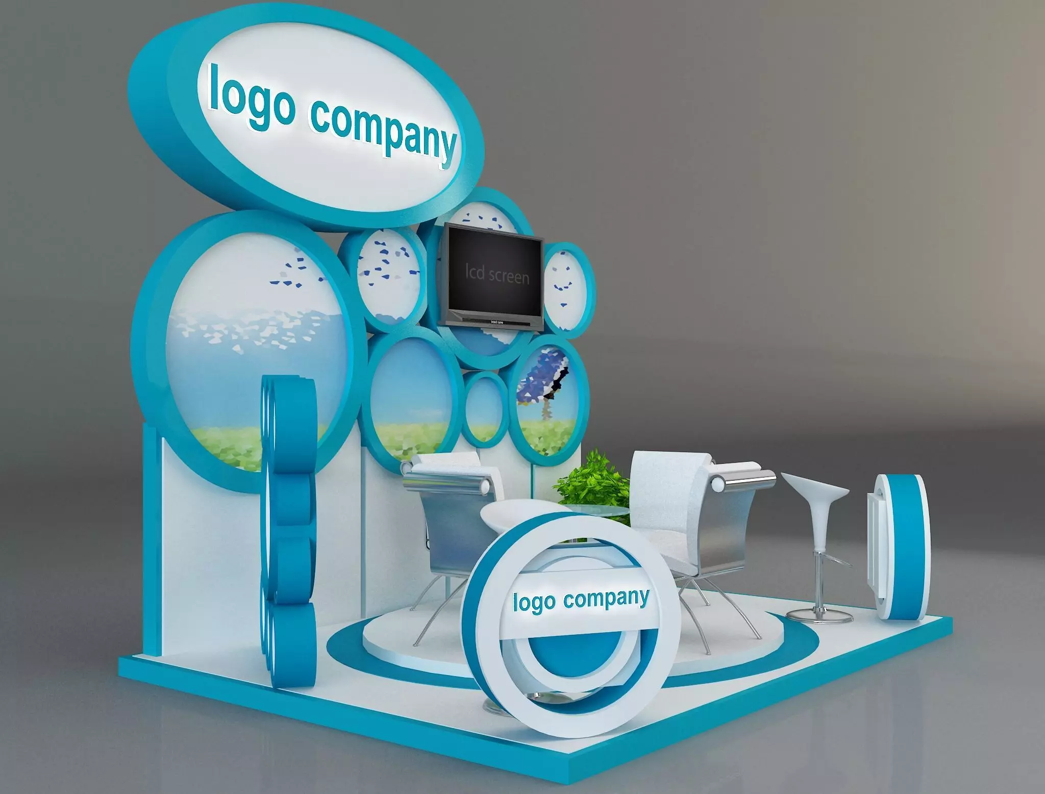 Booth Exhibition Stand a215 3D model_0